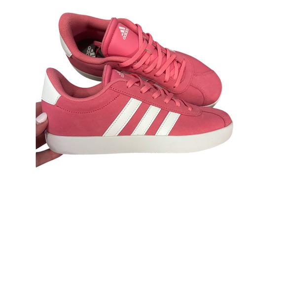 adidas Other - Adidas VL Court 3.0 Kids Sneakers Pink White Suede Low Top Size 5.5Y Womens7